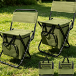 2-Piece Green Fishing Chair with Cooler Bag