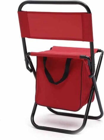 Red Portable Folding Fishing Chair with Bag
