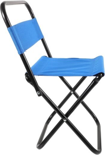 Small Blue Folding Camping Chair with Backrest