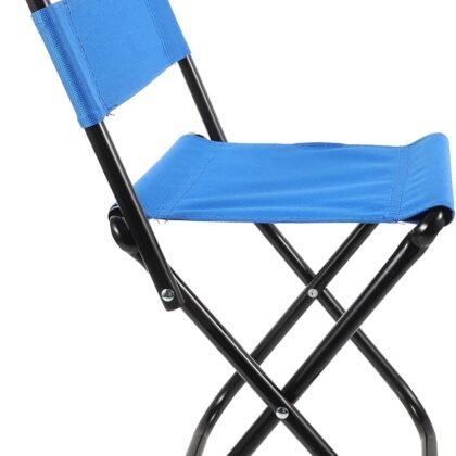 Small Blue Folding Camping Chair with Backrest