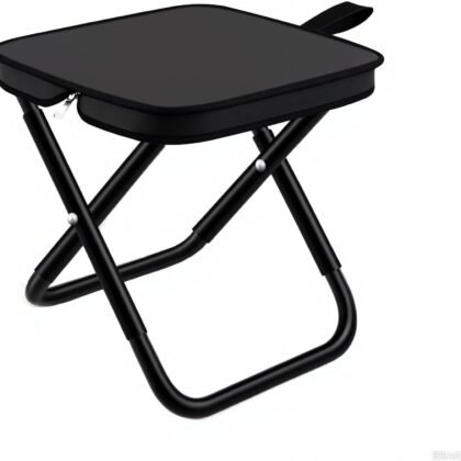 2-Pack Black Large Folding Camping Stools