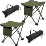 2-Pack Green Compact Folding Stool Set