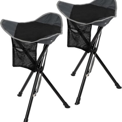 2-Pack Black Tall Tripod Stools