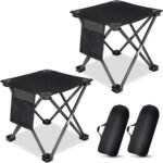 2-Pack Portable Folding Camping Stool Set