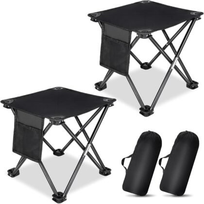 2-Pack Portable Folding Camping Stool Set