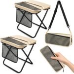 2-Pack Khaki Large Folding Camping Stools
