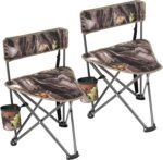 2-Pack Camo Tripod Hunting Chairs with Backrest
